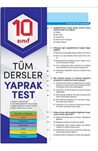 10. Sınıf Tüm Dersler Yaprak Test