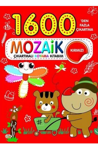 1600 Mozaik Çıkartmalı Boyama Kitabım Kırmızı