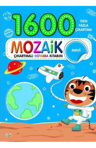 1600 Mozaik Çıkartmalı Boyama Kitabım Mavi Kitap