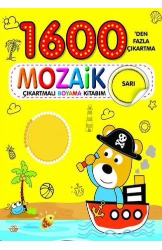 1600 Mozaik Çıkartmalı Boyama Kitabım Sarı Kitap