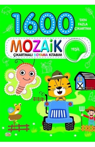 1600 Mozaik Çıkartmalı Boyama Kitabım Yeşil Kitap