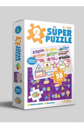 2 Süper Puzzle - Renkler - Şekiller - Kavramlar 2+ Yaş