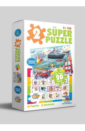 2 Süper Puzzle - Taşıtlar - Meslekler 2+ Yaş