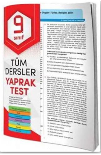 9. Sınıf Tüm Dersler Yaprak Test