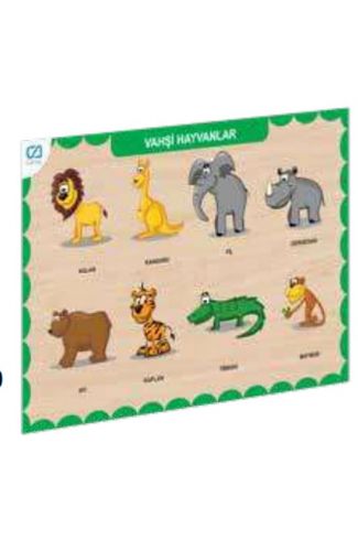 Ahşap Vahşi Hayvanlar Eğitici Set