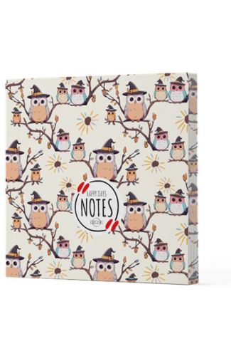 Baykuş 7 - Çizgisiz Yan Boyamalı Defter