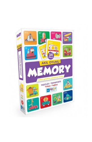 Blue Focus Akıl Oyunu - Memory - Taşıtlar (Eşleştirme Kartı 34 Parça)