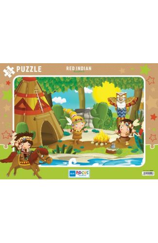 Blue Focus Red Indian (Kızılderili) - Puzzle 72 Parça