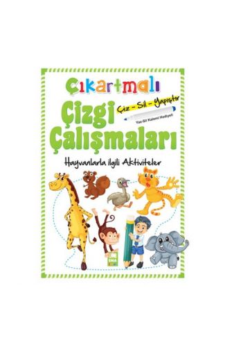 Çıkartmalı Çizgi Çalışmaları Hayvanlarla İlgili Aktiviteler