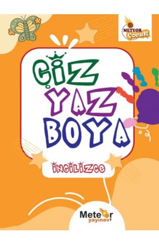 Çiz Yaz Boya İngilizce Boyama Kitabı