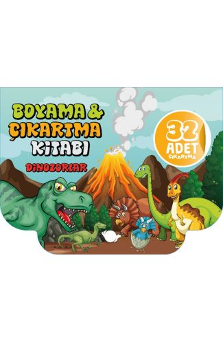 Dinozorlar Boyama ve Çıkartma Kitabı