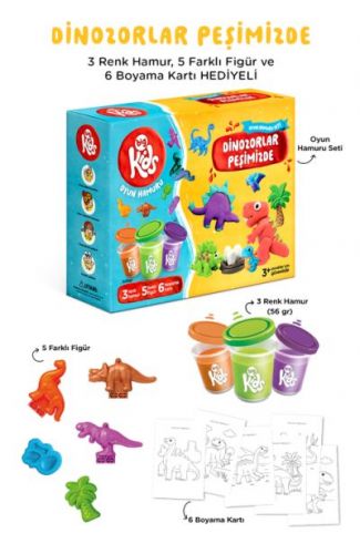 Dinozorlar Peşimizde Oyun Hamuru Seti (14 Parça - 348 Gr)