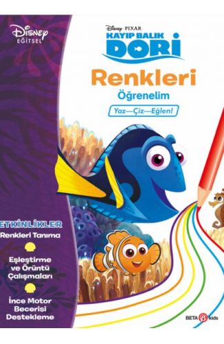 Disney Kayıp Balık Dori Renkleri Öğrenelim Yaz-Çiz-Eğlen!