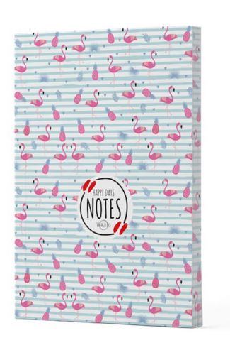 Flamingo 4 - Yan Boyamalı Çizgili Defter