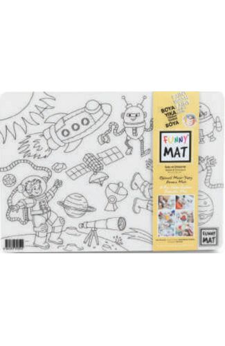 Funny Mat - Uzay Ve Dinozorlar 25 X 35 Cm