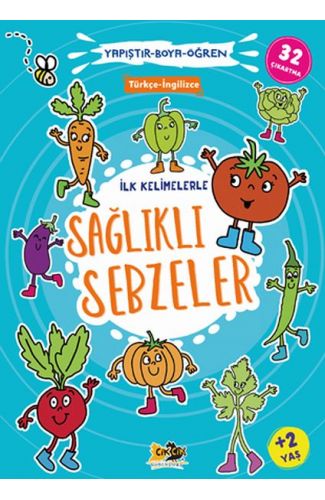 İlk Kelimelerle Sağlıklı Sebzeler Yapıştır-Boya-Öğren