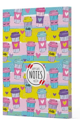 Kahve 10 - Yan Boyamalı Çizgili Defter