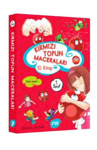 Kırmızı Topun Maceraları 1. Sınıf Renkli Heceli Düz Yazı 10 Kitap