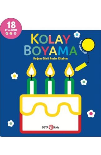 Kolay Boyama Doğum Günü Resim Kitabım