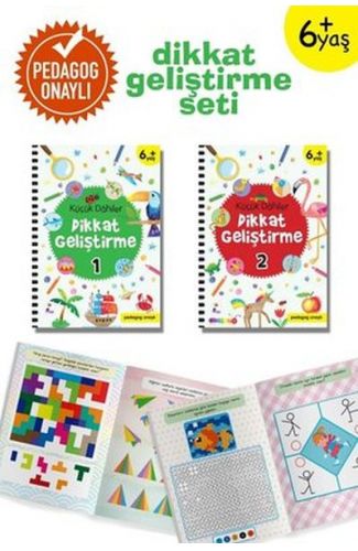 Küçük Dahiler Dikkat Geliştirme Seti - 6+ Yaş-2 Kitap Takım