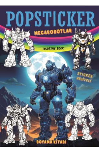 Megarobotlar Boyama Kitabı Popsticker