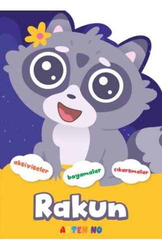 Şekilli Hayvanlar Serisi - Rakun Aktivite Boyama Çıkartma Kitabı