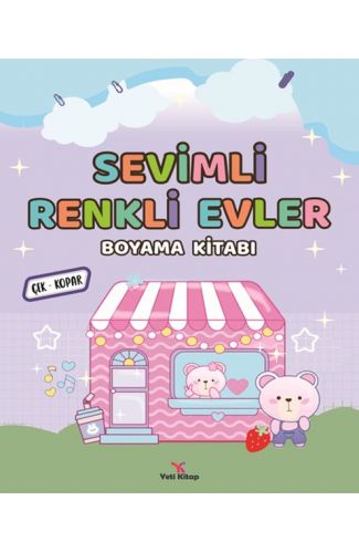 Sevimli Renkli Evler Boyama Kitabı