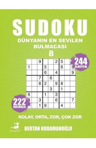 Sudoku - Dünyanın En Sevilen Bulmacası 8 - Kolay Orta Zor Çok Zor
