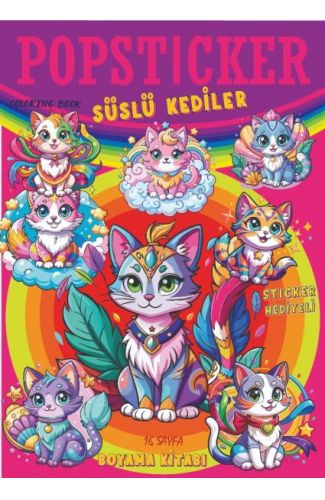Süslü Köpekler  Boyama Kitabı Popsticker