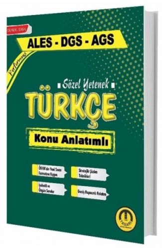 Tasarı Yayınları Ales Dgs Meb-Ags Sözel Yetenek Türkçe Konu Anlatımlı