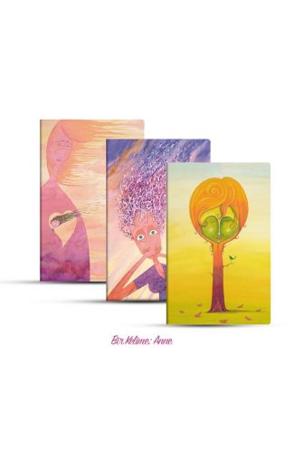 Üçlü Çizgili Defter Seti: Bir Kelime: Anne