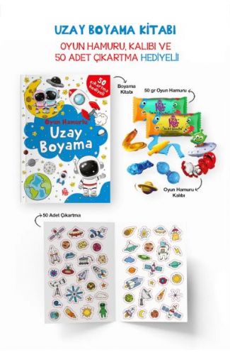Uzay Boyama Kitabı - Oyun Hamurlu - 3 Yaş +