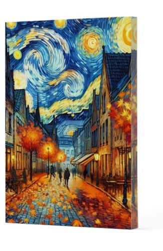Van Gogh 3 - Sokak Çizgili Yan Boyamalı Defter