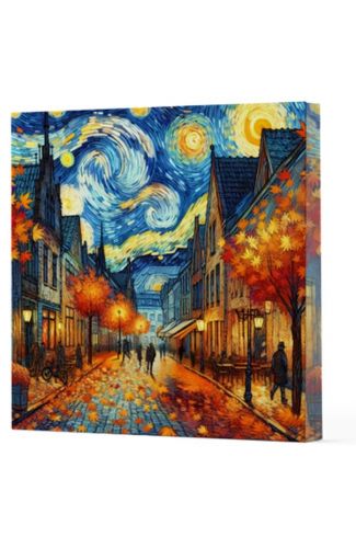 Van Gogh 3 Sokak - Çizgisiz Yan Boyamalı Defter