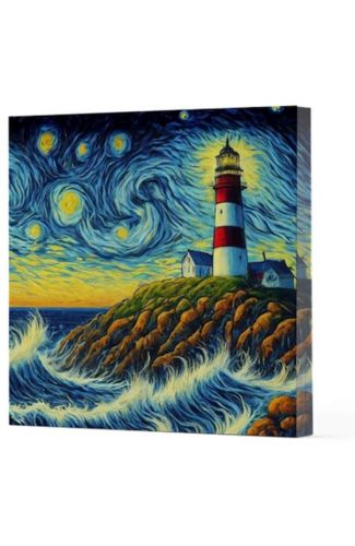 Van Gogh 8 Deniz Feneri - Çizgisiz Yan Boyamalı Defter