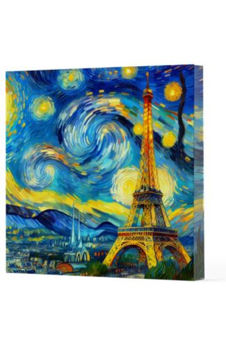 Van Gogh 9 Eyfel Kulesi - Çizgisiz Yan Boyamalı Defter